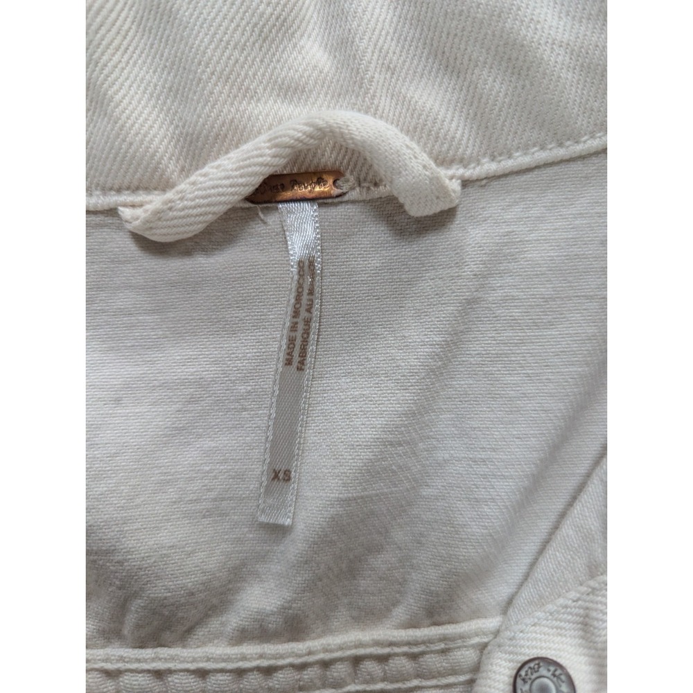 We The Free People Rumors Denim Jean Jacket Womens Size Xs X Small Natural Cream - Picture 5 of 8